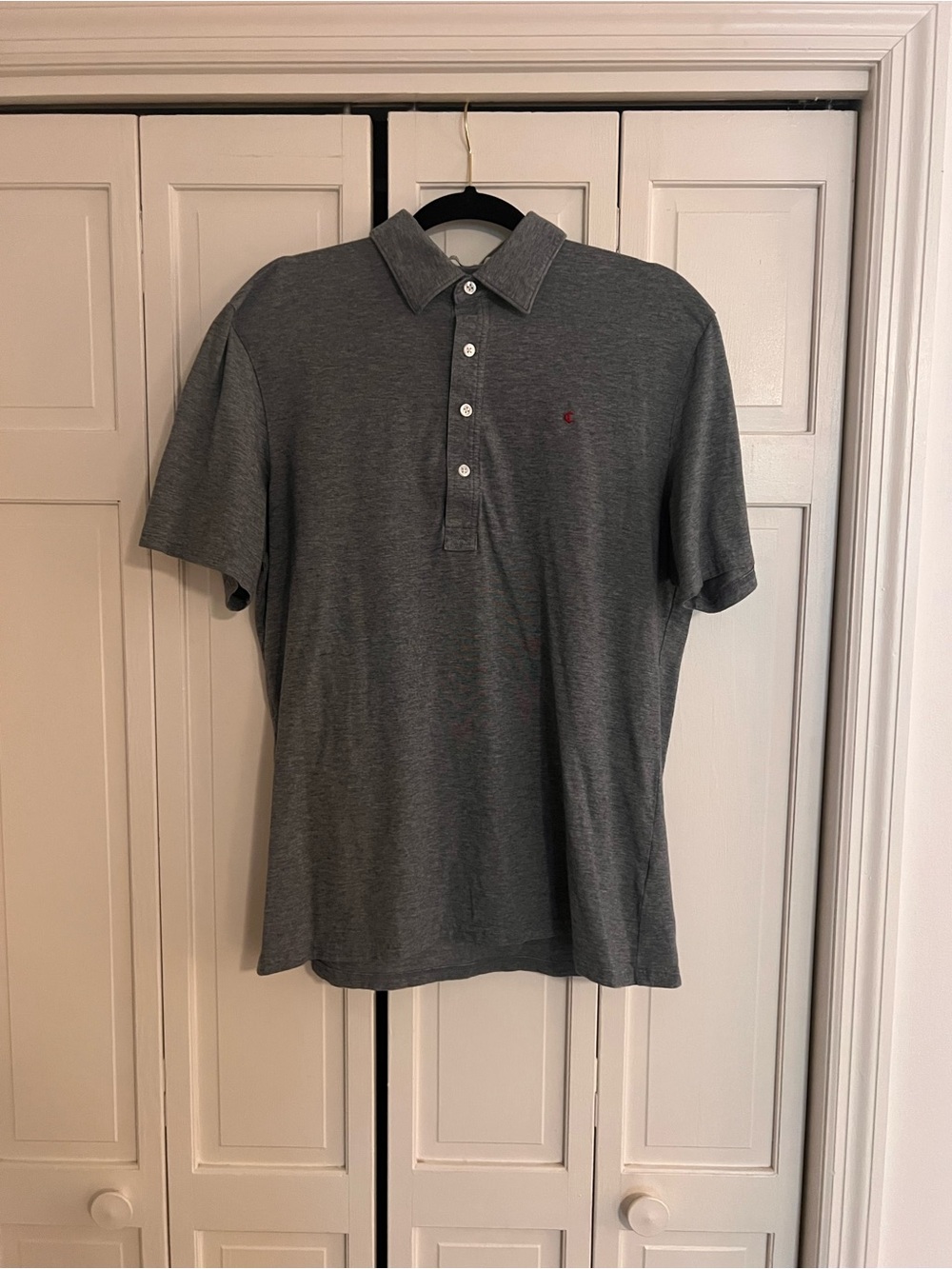 Criquet Men’s Heather Gray Stretch Button-Up Shirt - Picture 2 of 4